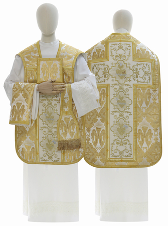 Casulla romana "Corazón de Jesús, María, José" R822-A60