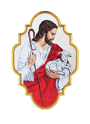 Embroidered Applique "Jesus a good shepherd"