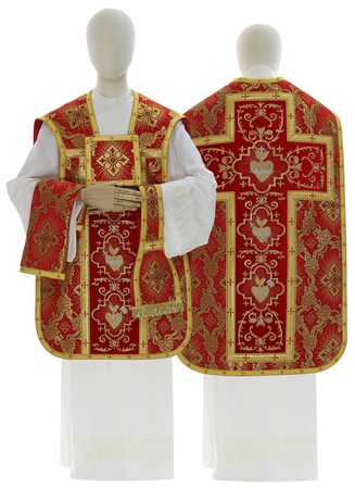 Roman chasuble "Heart of Jesus, Mary, Joseph" R822-AC9