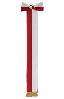 Wstążka z kokardą biało-czerwona 15cm WSTA2-BC-G