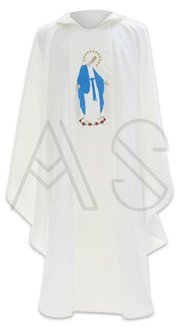 Chasuble mariale "Notre-Dame des Grâces" - en stock, expédition sous 24h