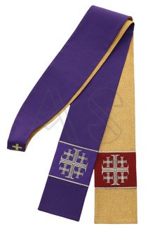Stuła gotycka dwustronna "Krzyże Jerozolimskie" SZ1